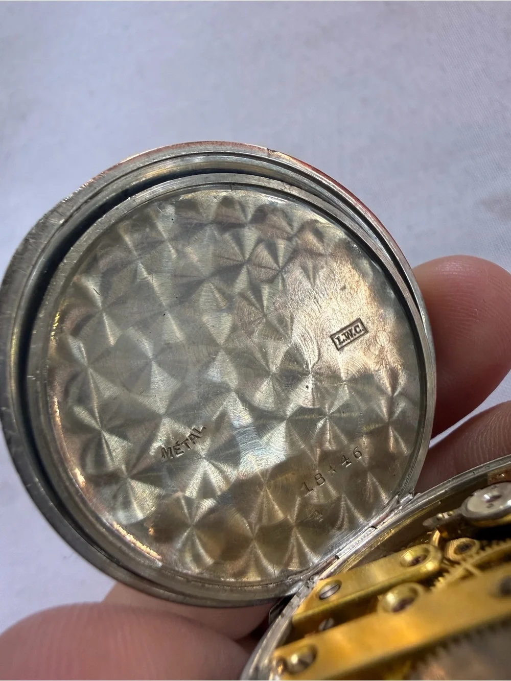 ANTIQUE EARLYLUXURY  SWISS TWO TONE SILVER 800 MEN'S POCKET WATCH 